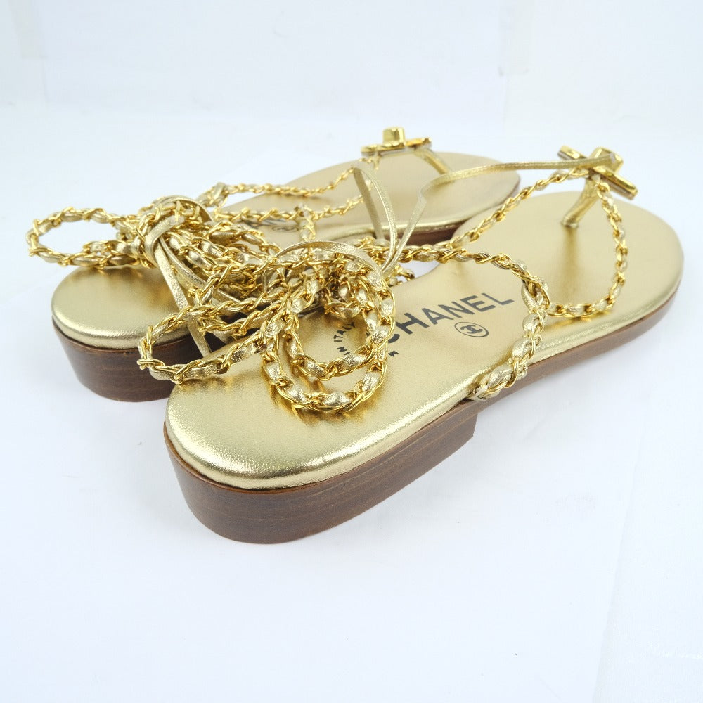 Chanel Chain Sandals Calf Gold