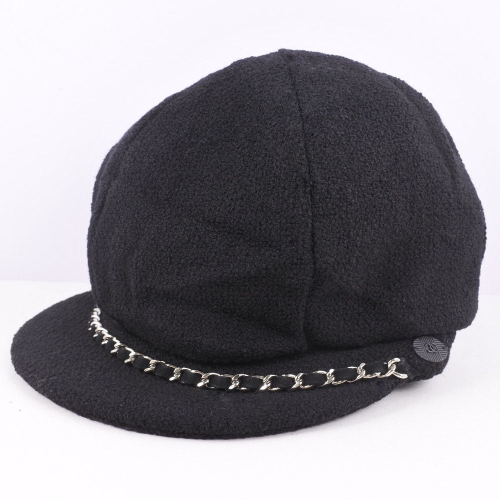 Chanel Wool Casquette Hat Black