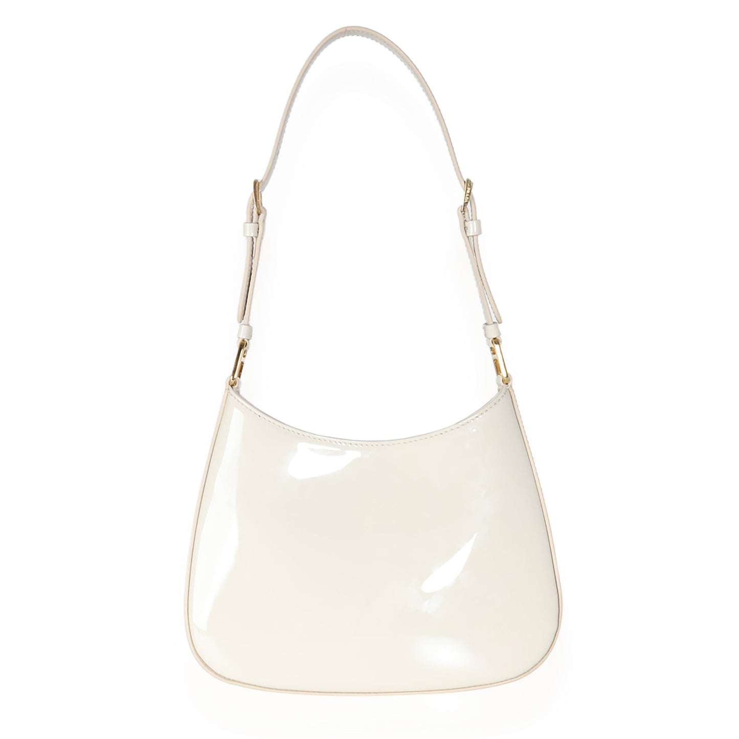 Luxury PradaIvory Patent Cleo Bag