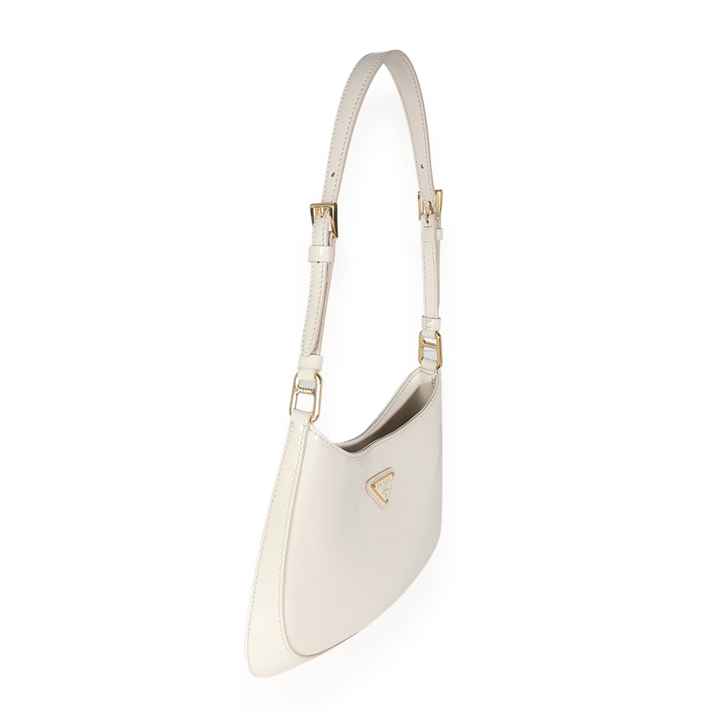 Luxury PradaIvory Patent Cleo Bag