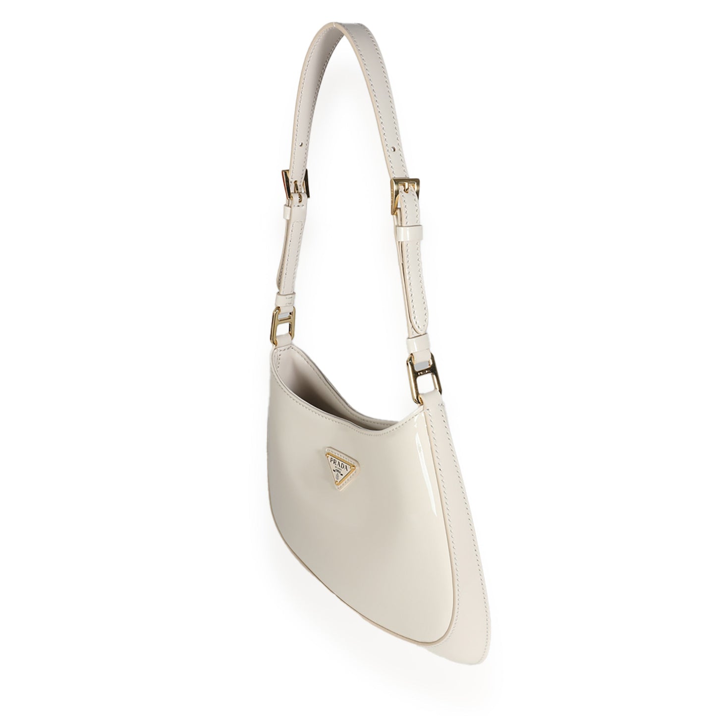 Luxury PradaIvory Patent Cleo Bag