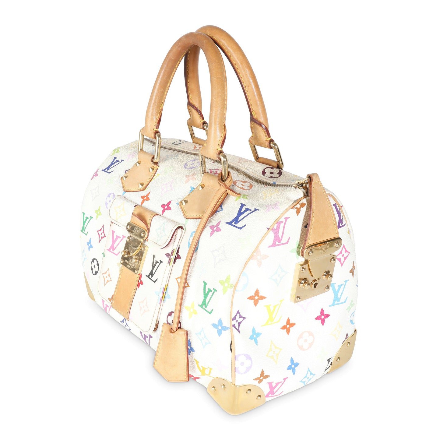 Louis Vuitton White Multicolor Canvas Speedy 30