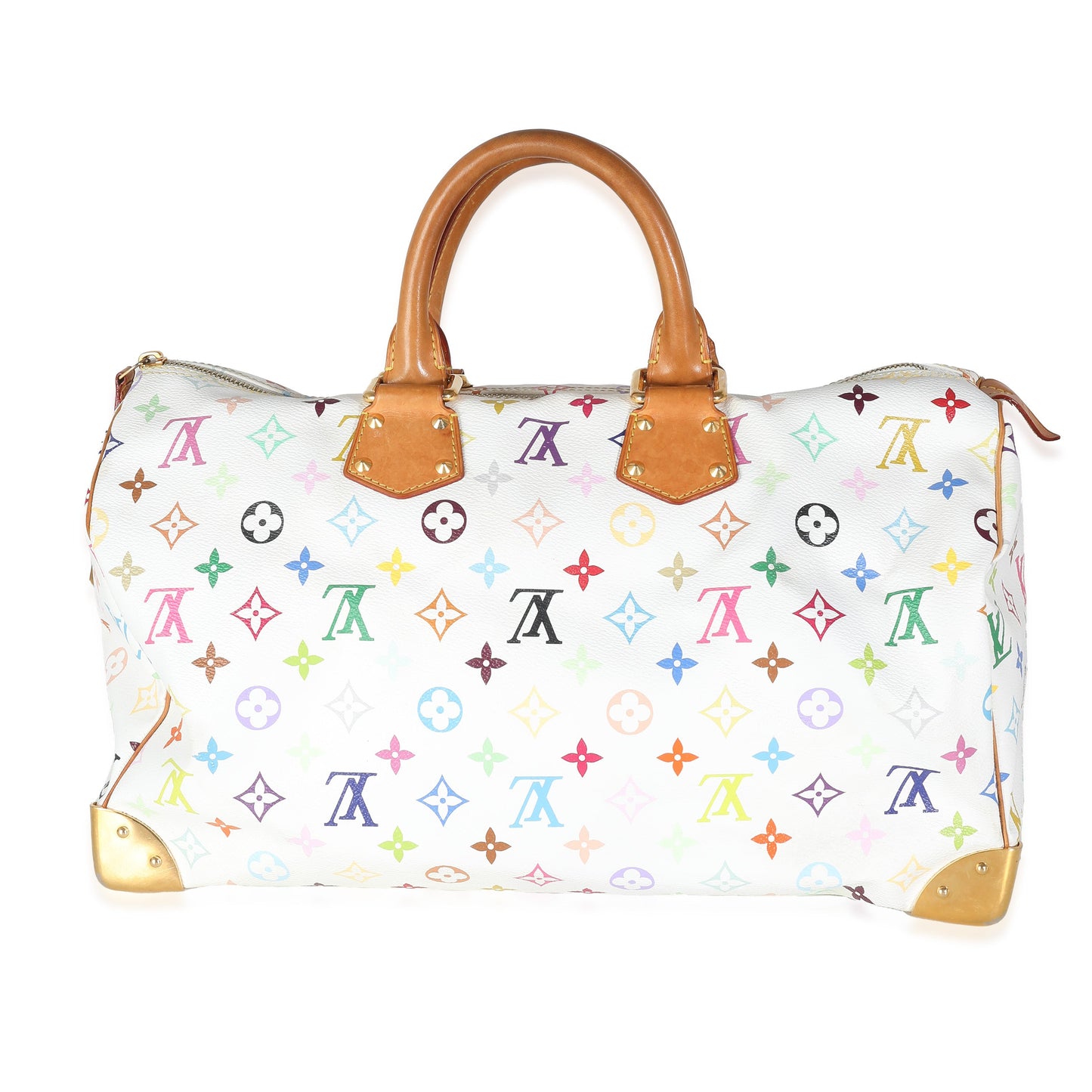 Louis Vuitton White Multicolor Canvas Speedy 40
