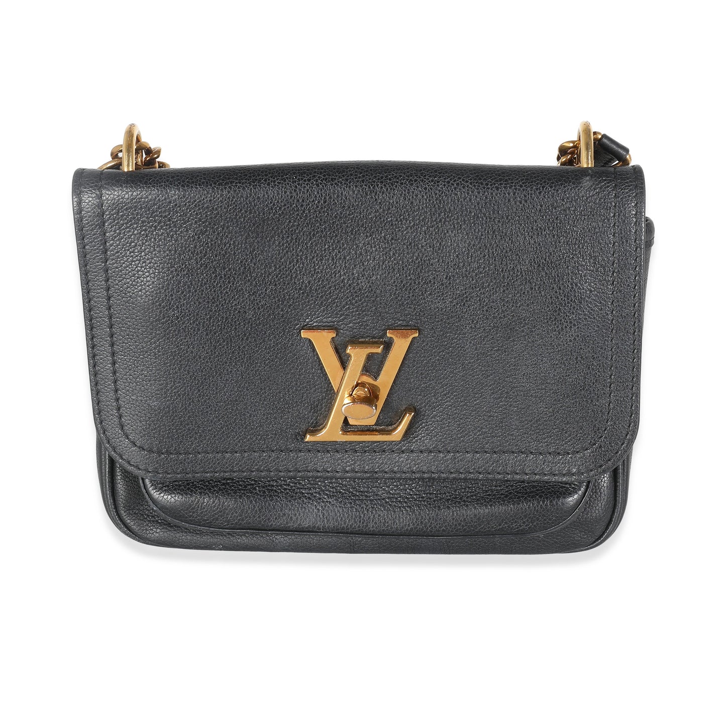 Louis Vuitton Black Taurillon Lockme Chain PM