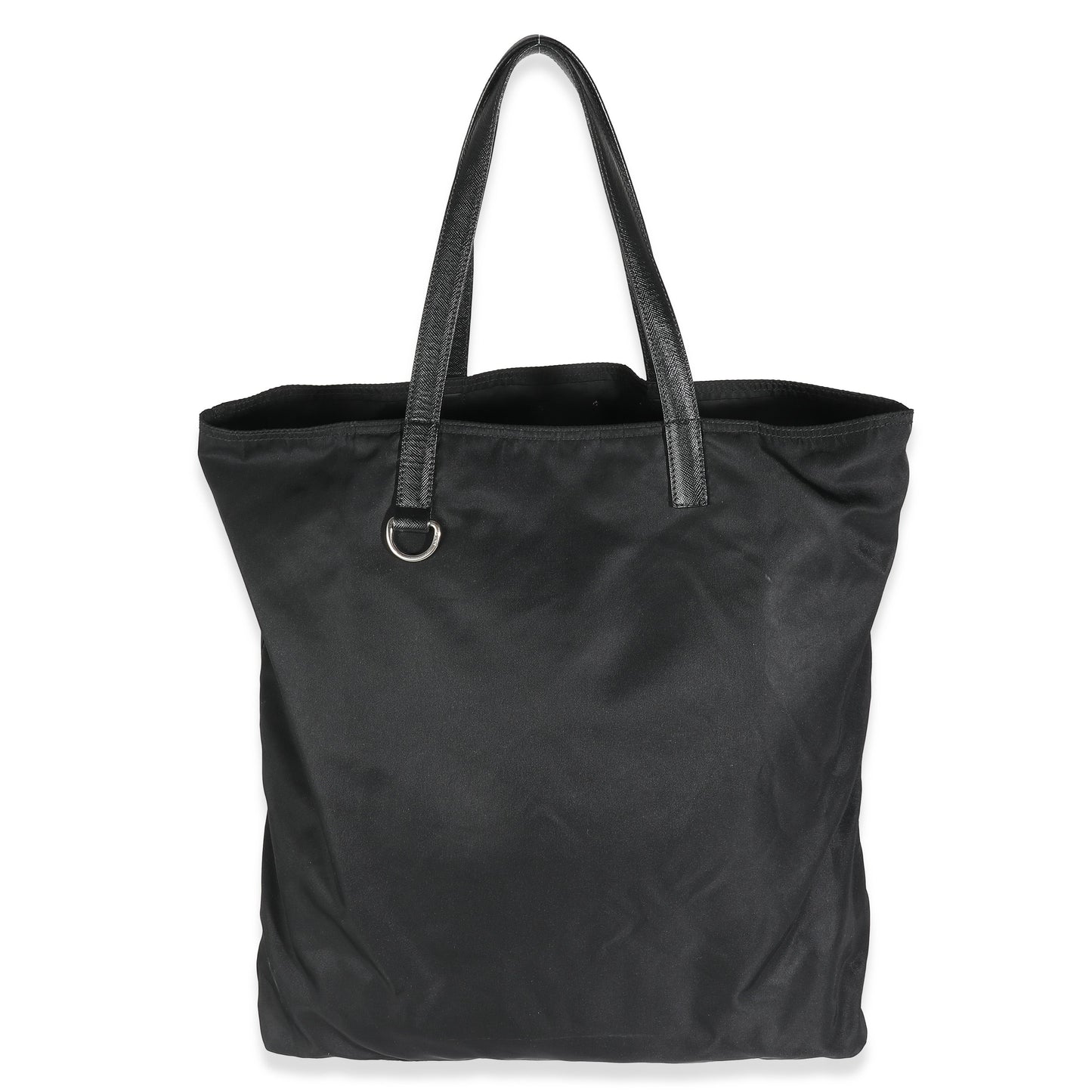 Luxury PradaBlack Nylon Logo Shopper Tote
