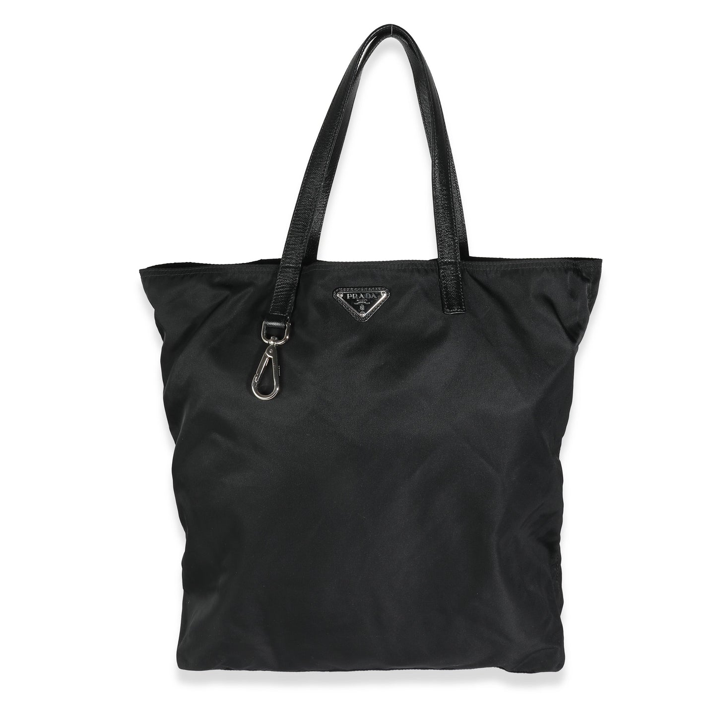 Luxury PradaBlack Nylon Logo Shopper Tote