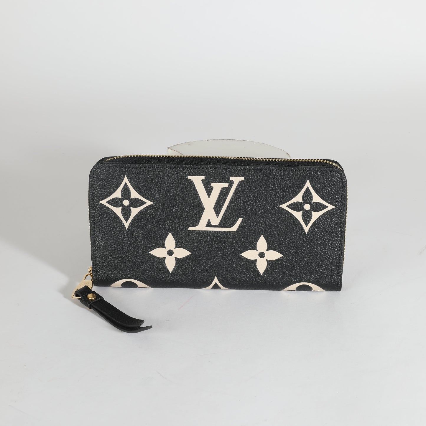 Louis Vuitton Black Beige Giant Monogram Empreinte Zippy Wallet