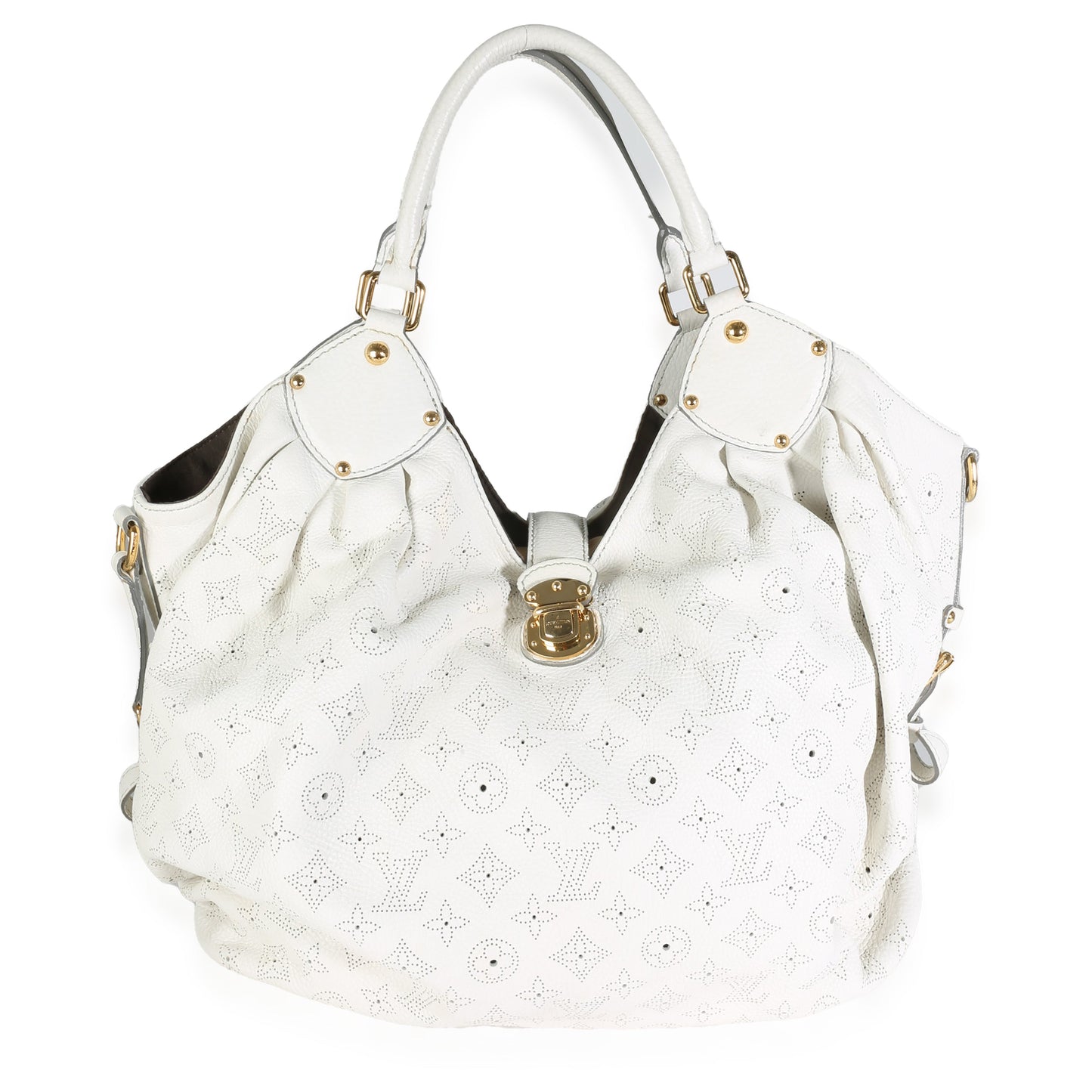 Louis Vuitton White Monogram Mahina XL Hobo