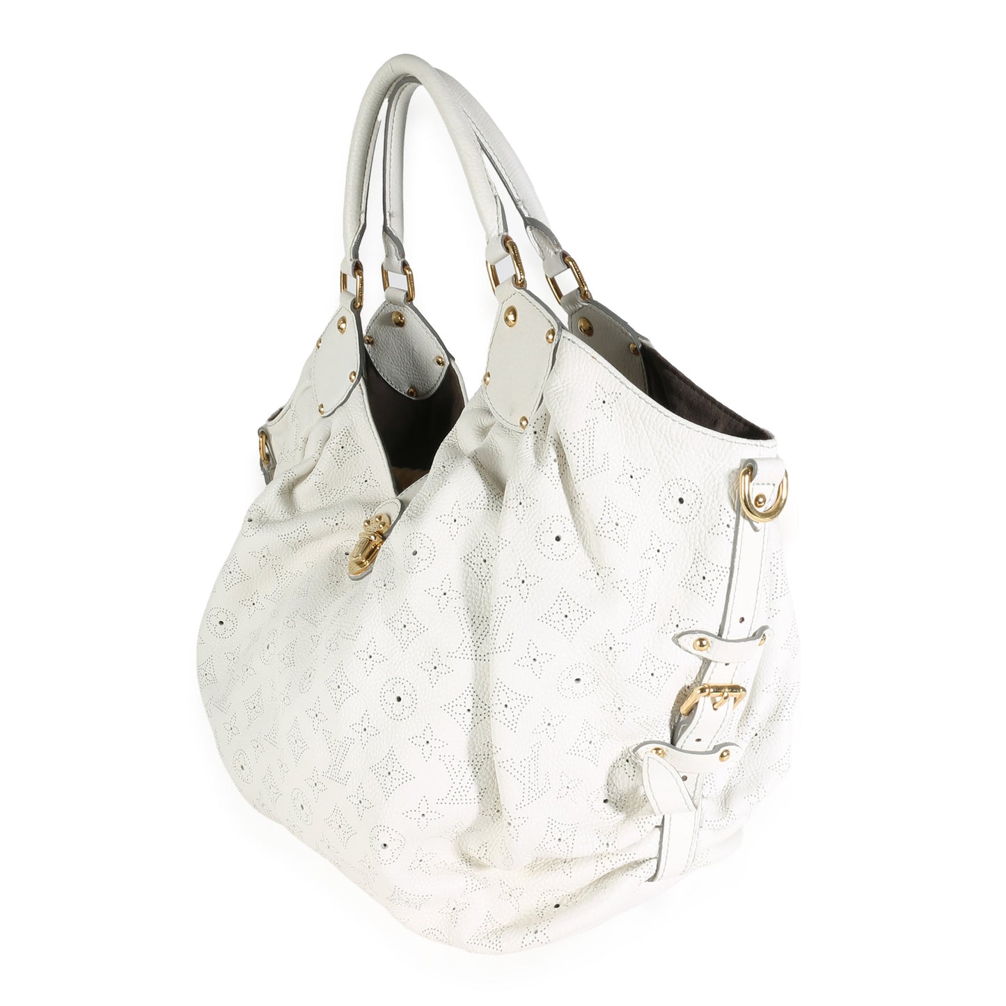 Louis Vuitton White Monogram Mahina XL Hobo