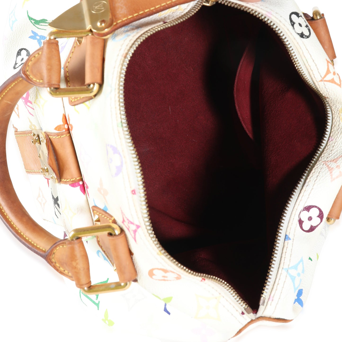 Louis Vuitton White Multicolor Monogram Canvas Speedy 30