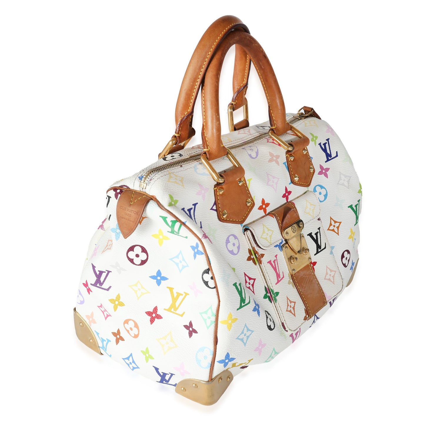 Louis Vuitton White Multicolor Monogram Canvas Speedy 30