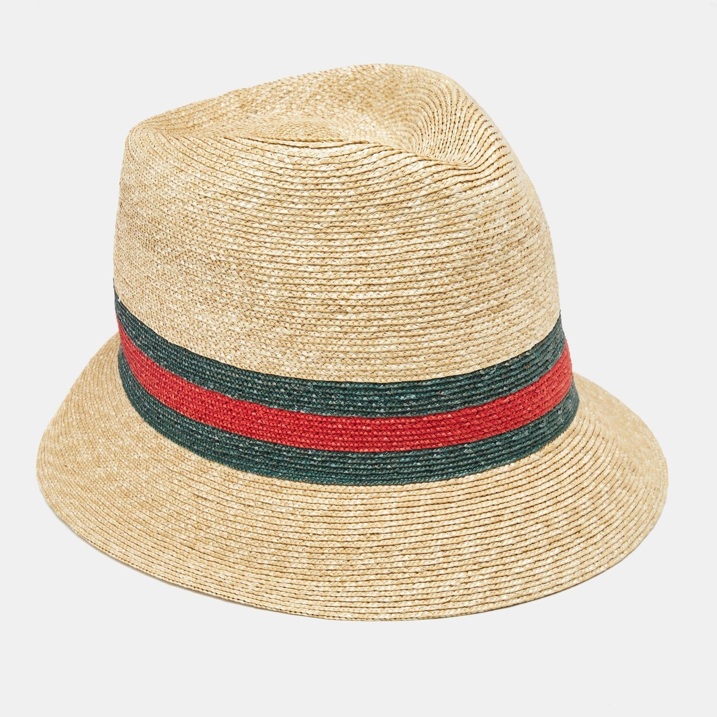 Luxury Gucci Trending 2025 Brown Web Straw Fedora Hat