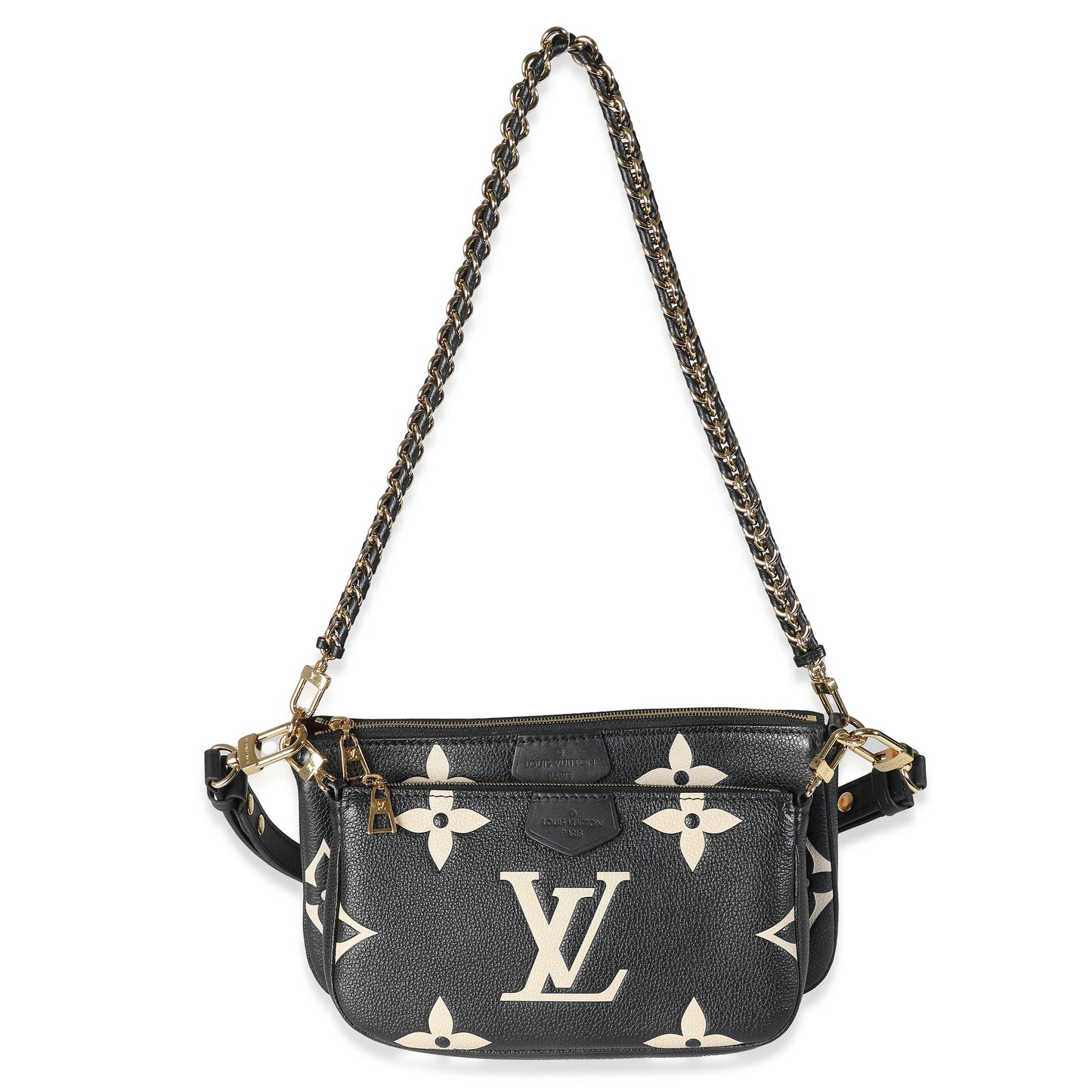Louis Vuitton Beige Black Monogram Empreinte Multi Pochette Accessoires