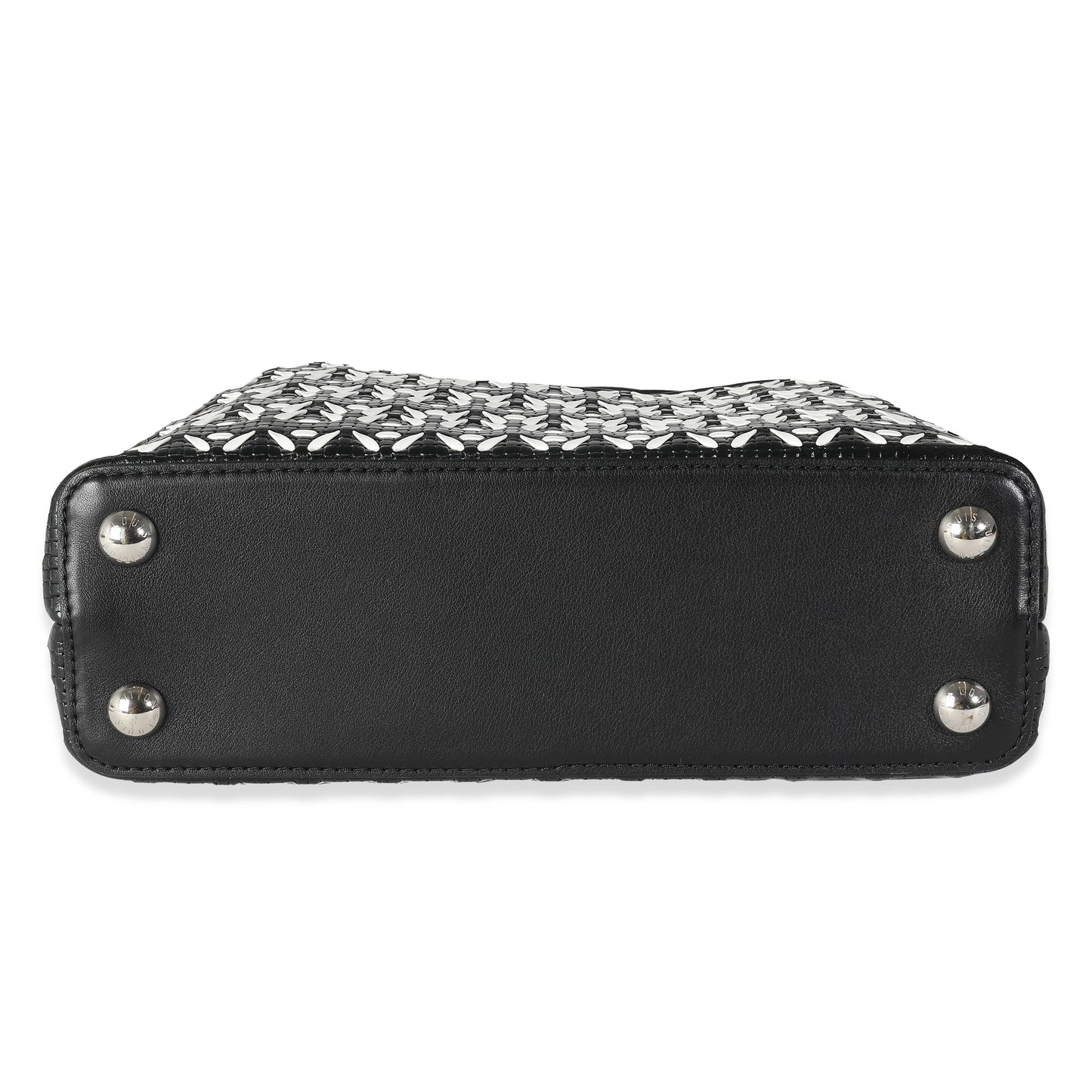 Louis Vuitton Black White Woven Calfskin Tressage Capucines BB