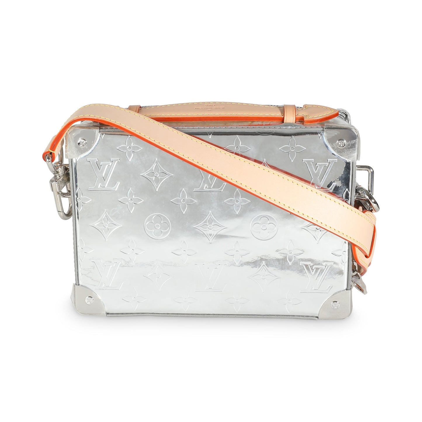 Louis Vuitton Silver Monogram Mirror Vinyl Handle Trunk