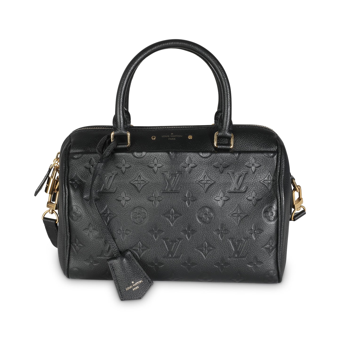 Louis Vuitton Black Monogram Empreinte Speedy Bandouliere 25