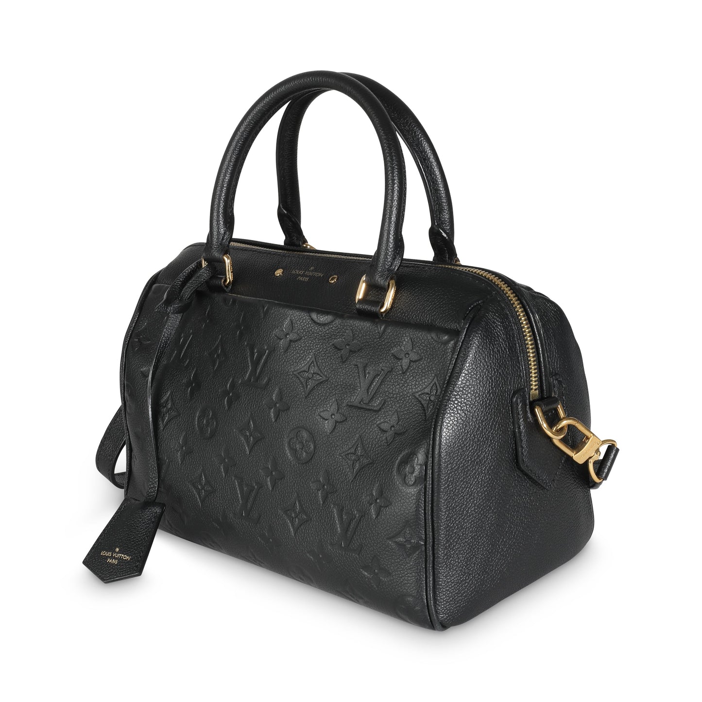 Louis Vuitton Black Monogram Empreinte Speedy Bandouliere 25