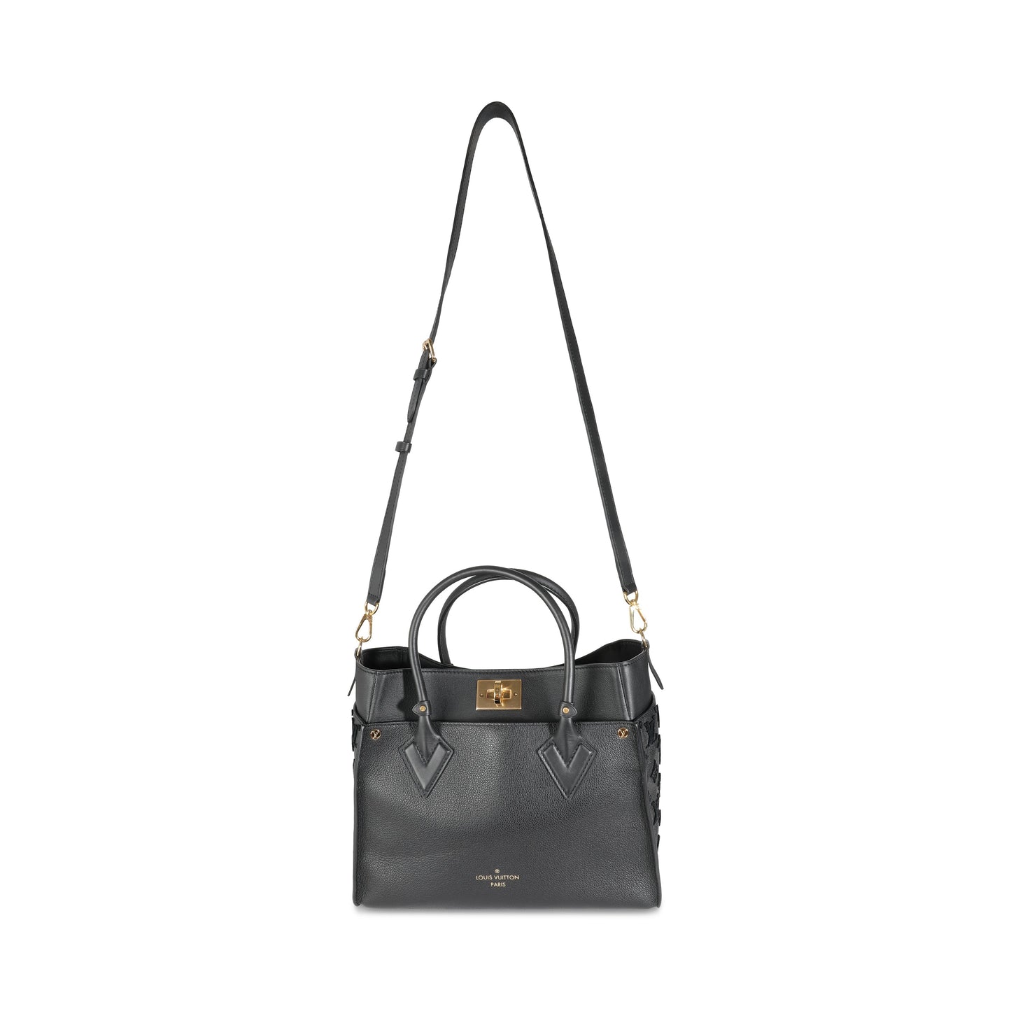 Louis Vuitton Black Calfskin Tufted Monogram On My Side