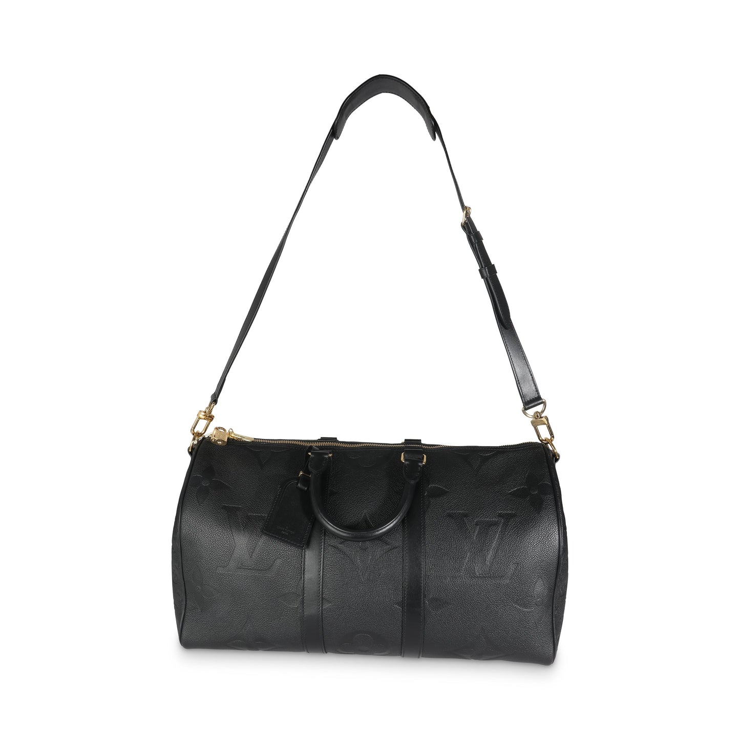 Louis Vuitton Black Giant Monogram Empreinte Keepall Bandouliere 45
