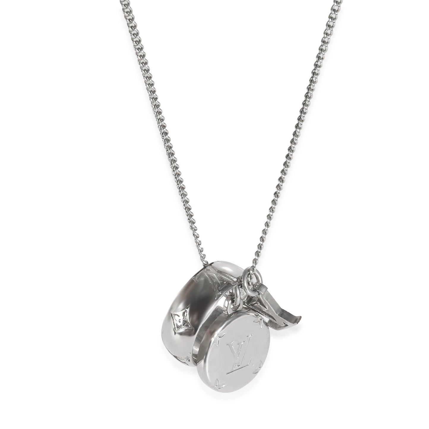 Louis Vuitton Monogram Charms Silver Tone Necklace