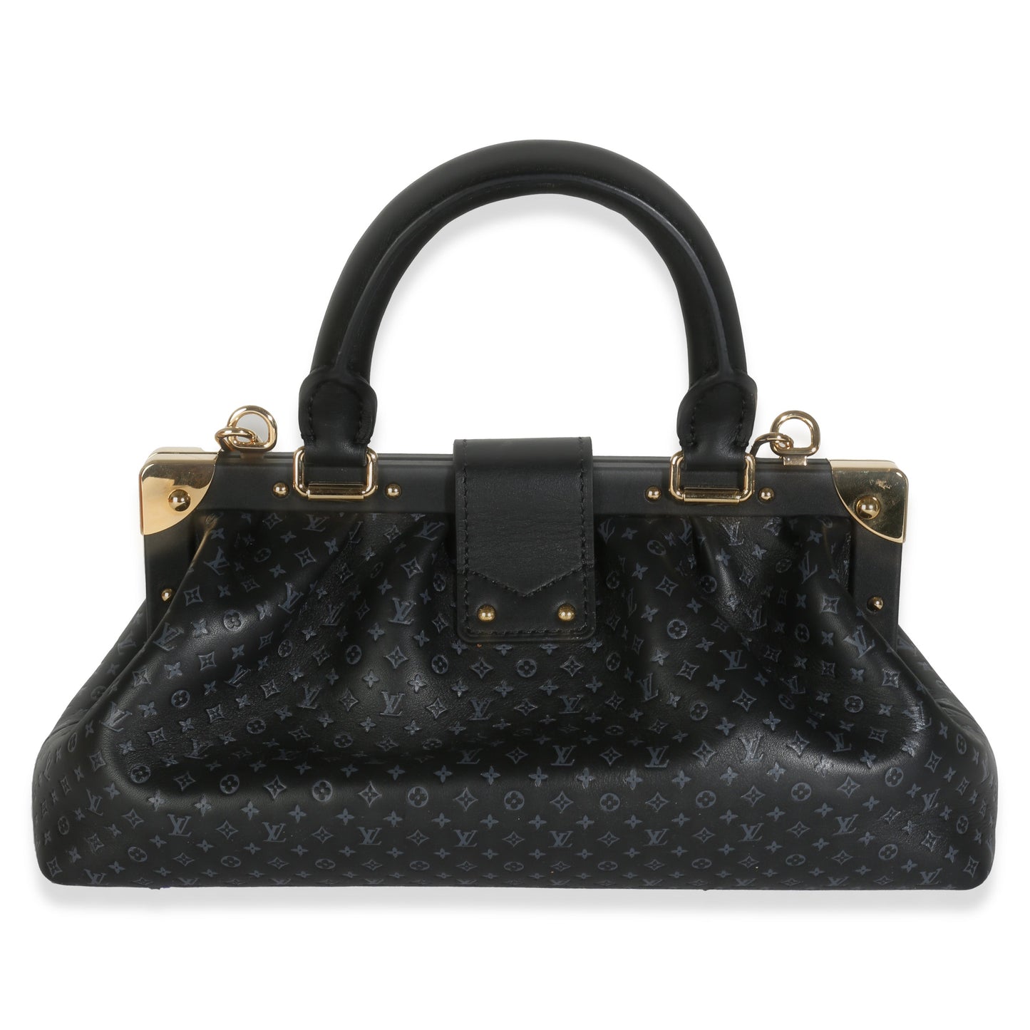 Louis Vuitton Black Calfskin Nanogram Monogram Clutch