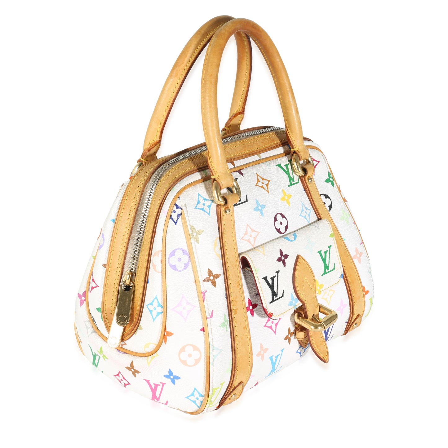 Louis Vuitton White Multicolor Monogram Canvas Priscilla
