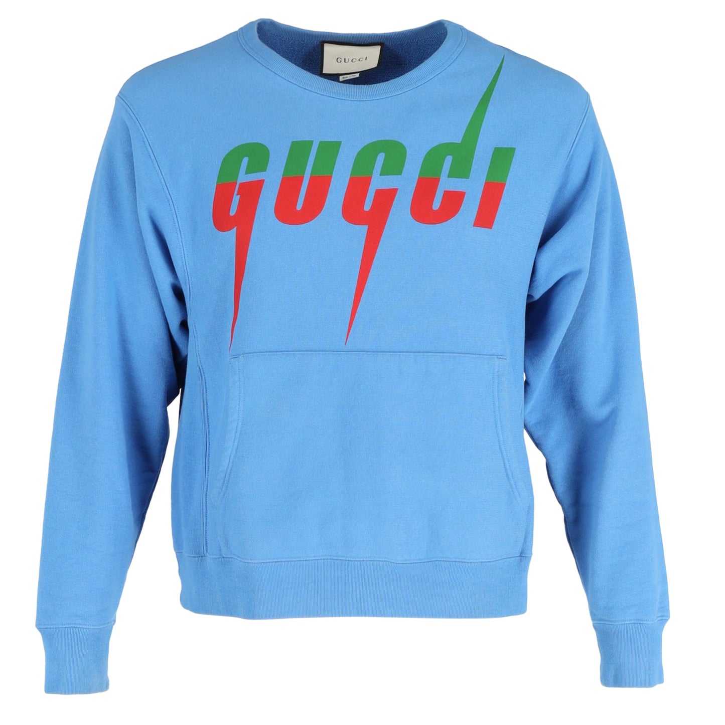 Luxury Gucci Trending 2025 Blade Logo-Print Sweatshirt in Blue Cotton