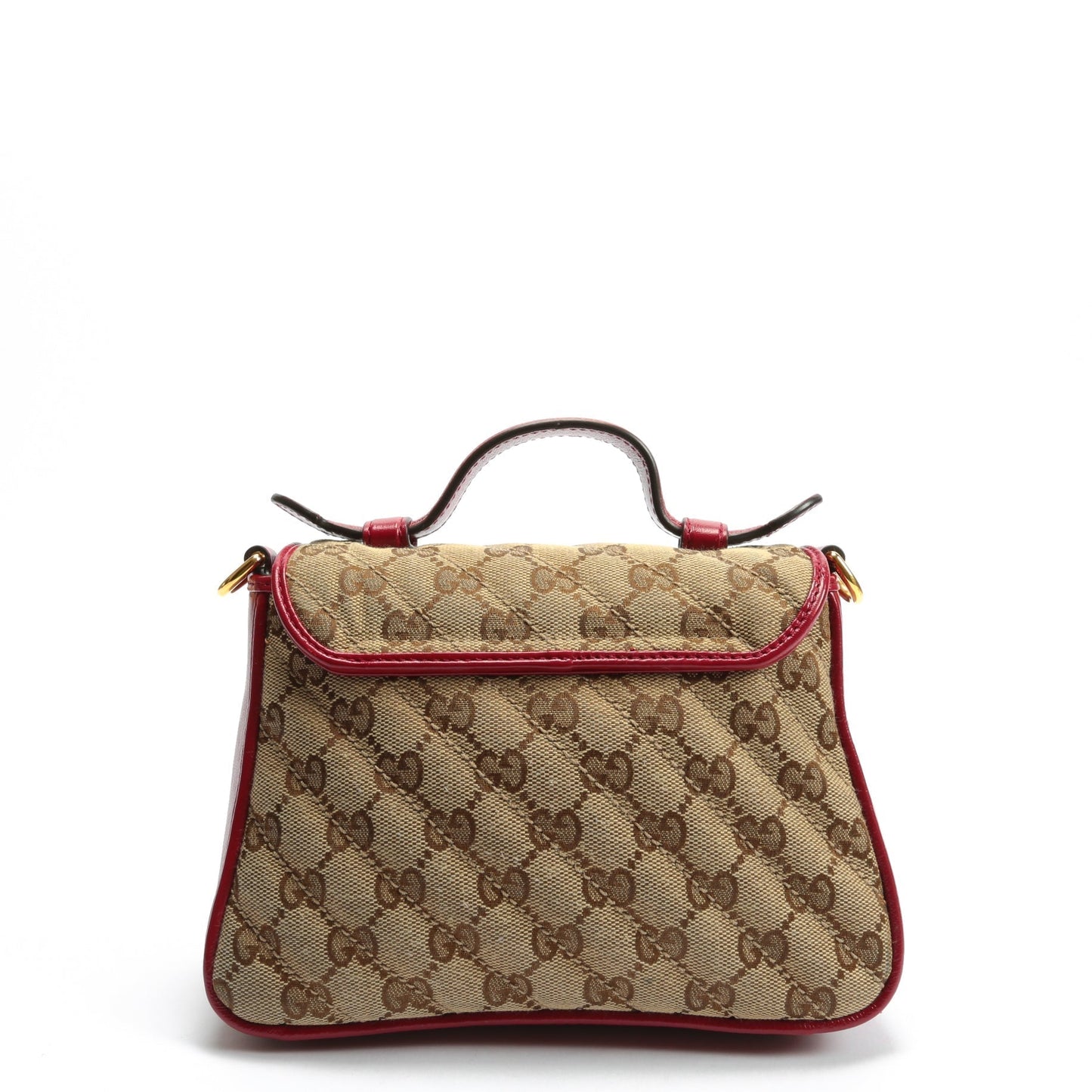Luxury Gucci GG Marmont Mini Tote - Canvas w/Red Trim