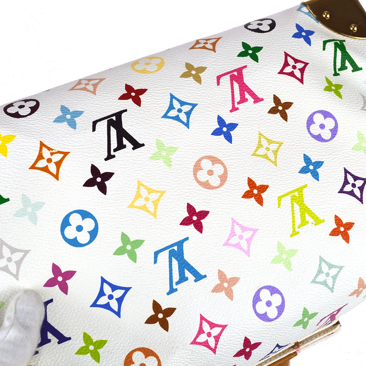 Louis Vuitton 2003 White Monogram Multicolor Speedy 30 M92643