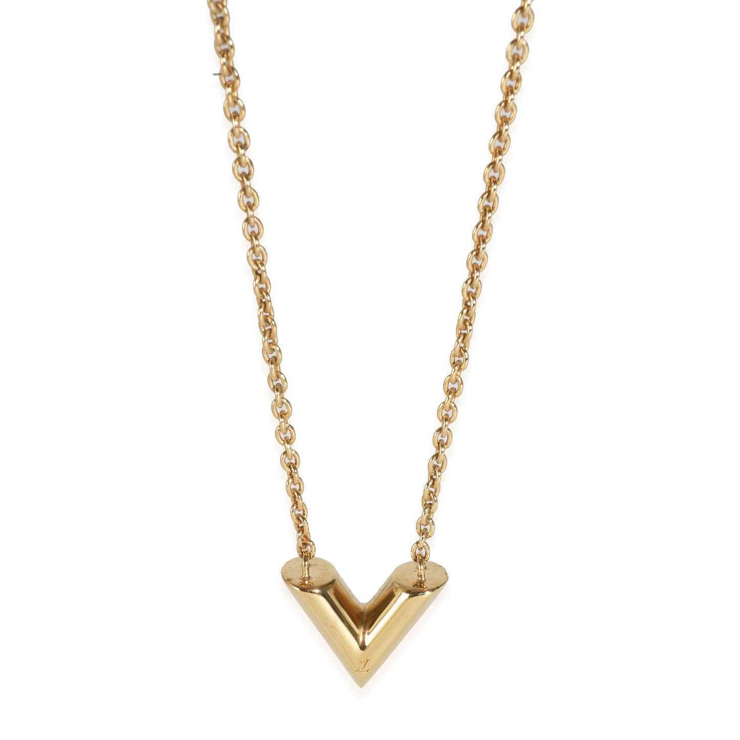 Louis Vuitton Essential V Gold Plated Necklace