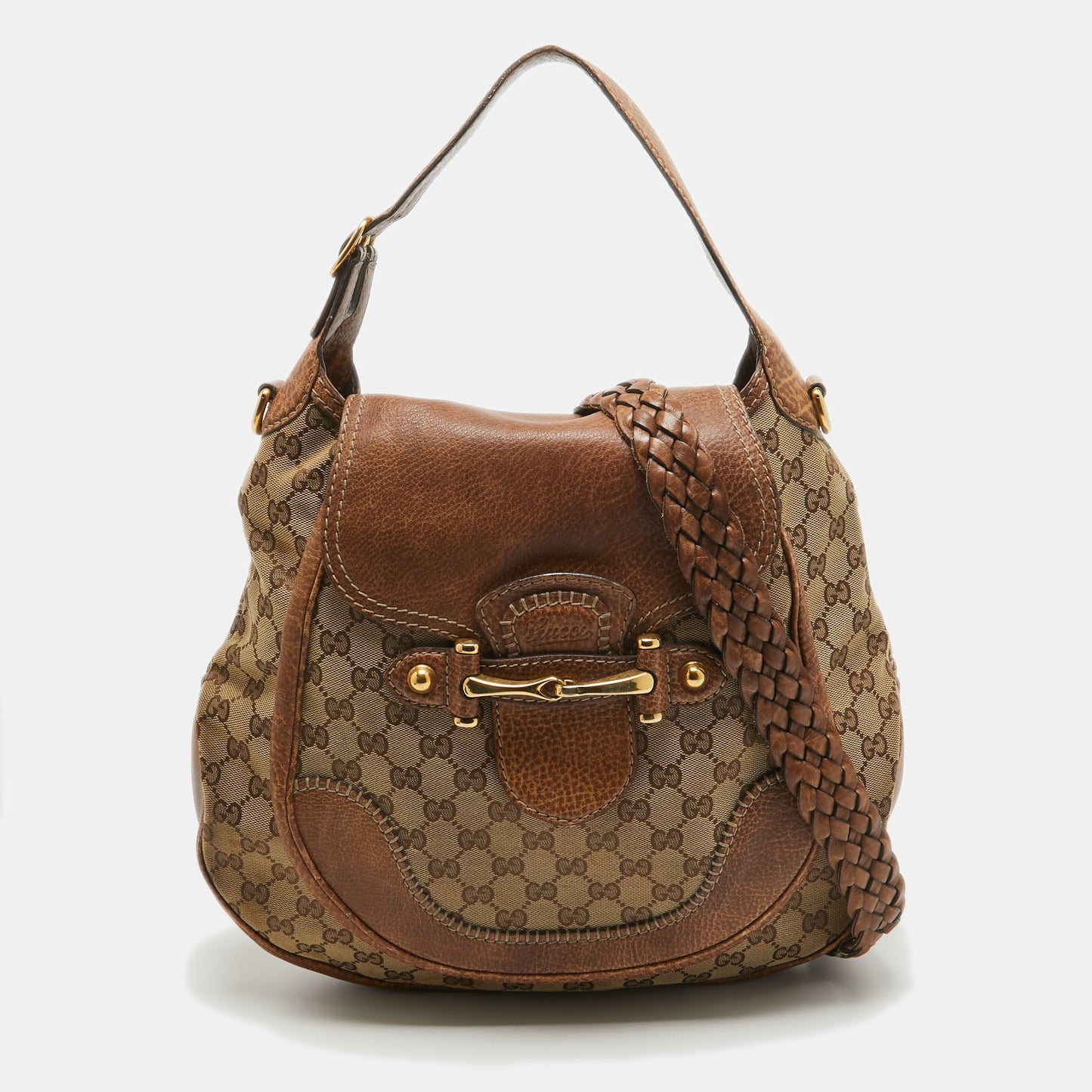 Luxury Gucci Trending 2025 Beige/Brown GG Canvas and Leather Large New Pelham Hobo