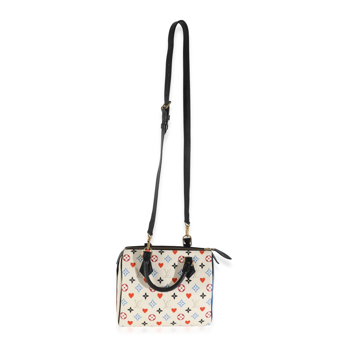 Louis Vuitton White Canvas Game On Speedy Bandouliere 25
