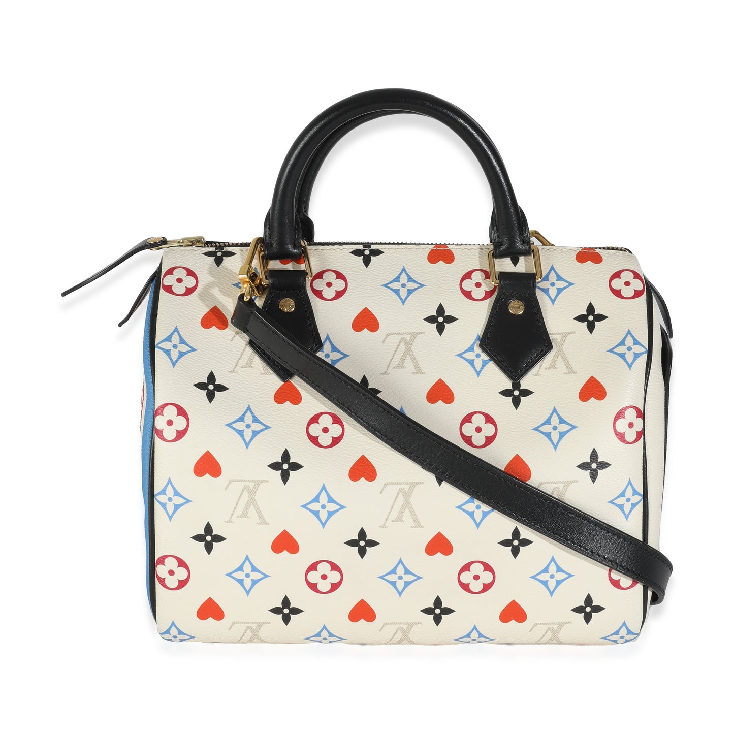 Louis Vuitton White Canvas Game On Speedy Bandouliere 25
