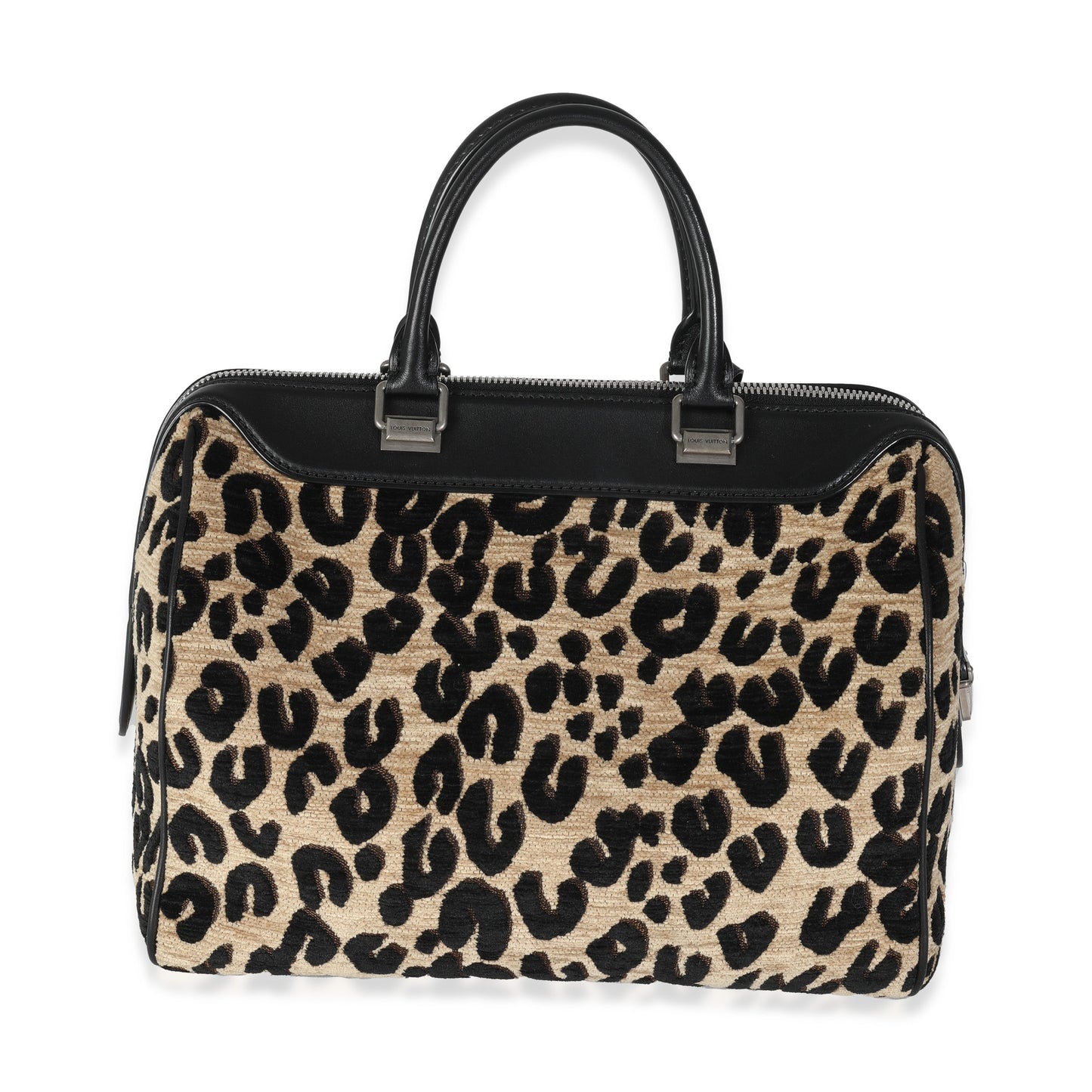Louis Vuitton x Stephen Sprouse Black Beige Velvet Leopard Speedy 30