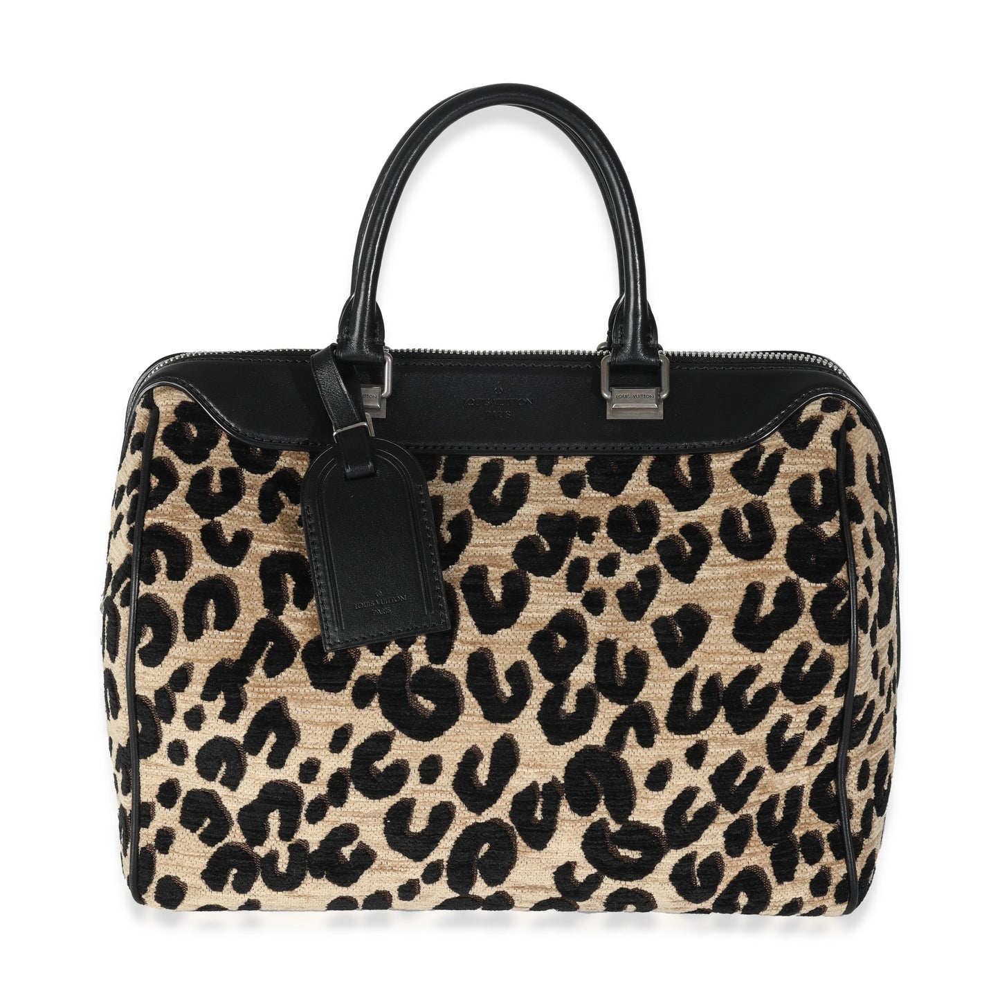 Louis Vuitton x Stephen Sprouse Black Beige Velvet Leopard Speedy 30