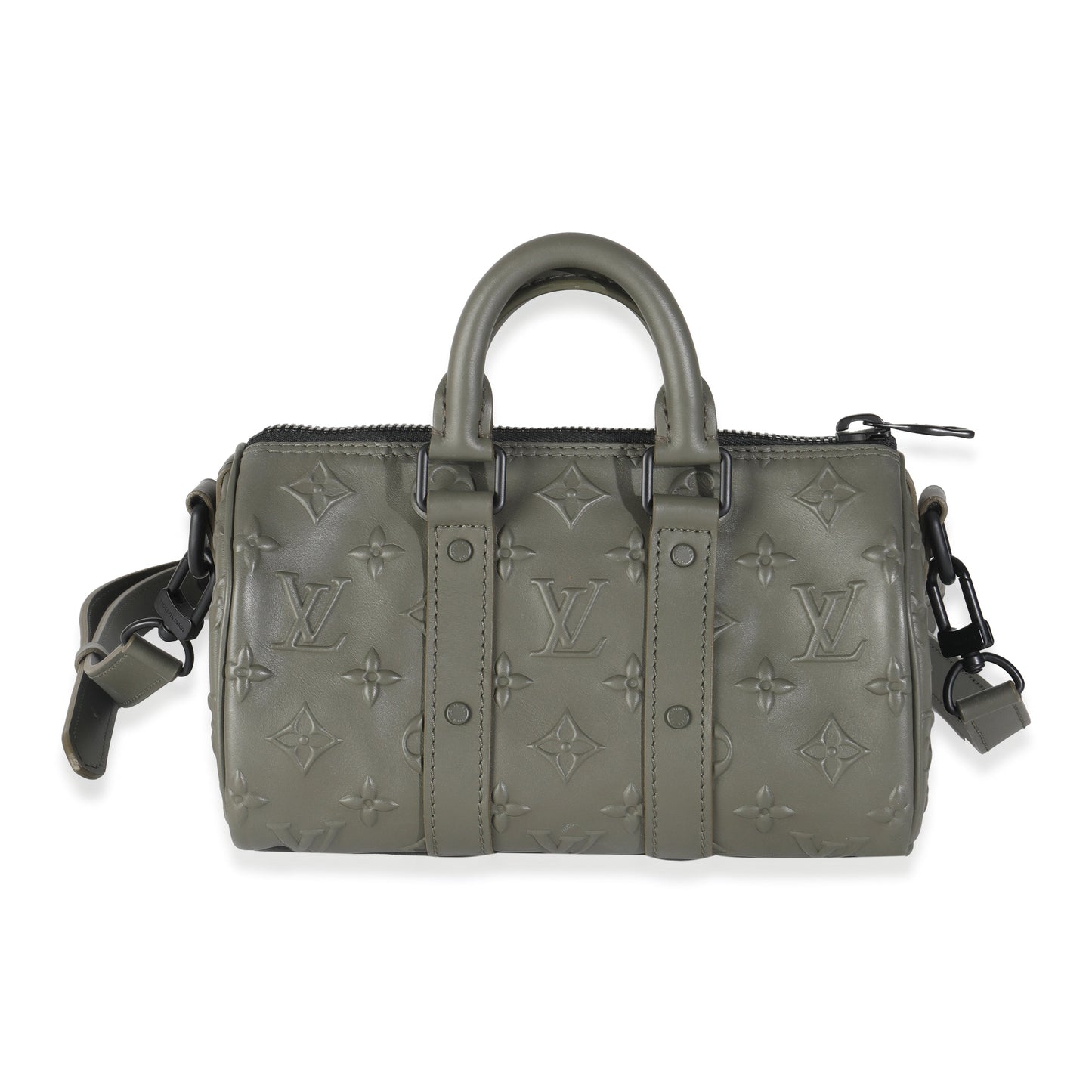 Louis Vuitton Khaki Embossed Monogram Seal Keepall XS