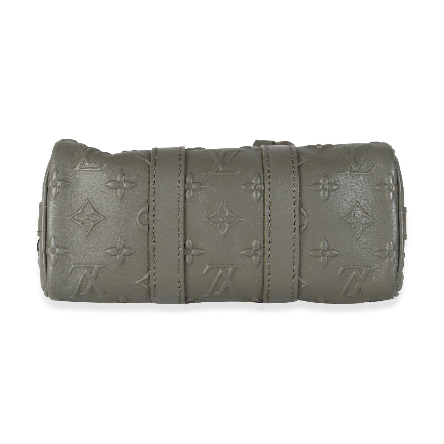 Louis Vuitton Khaki Embossed Monogram Seal Keepall XS