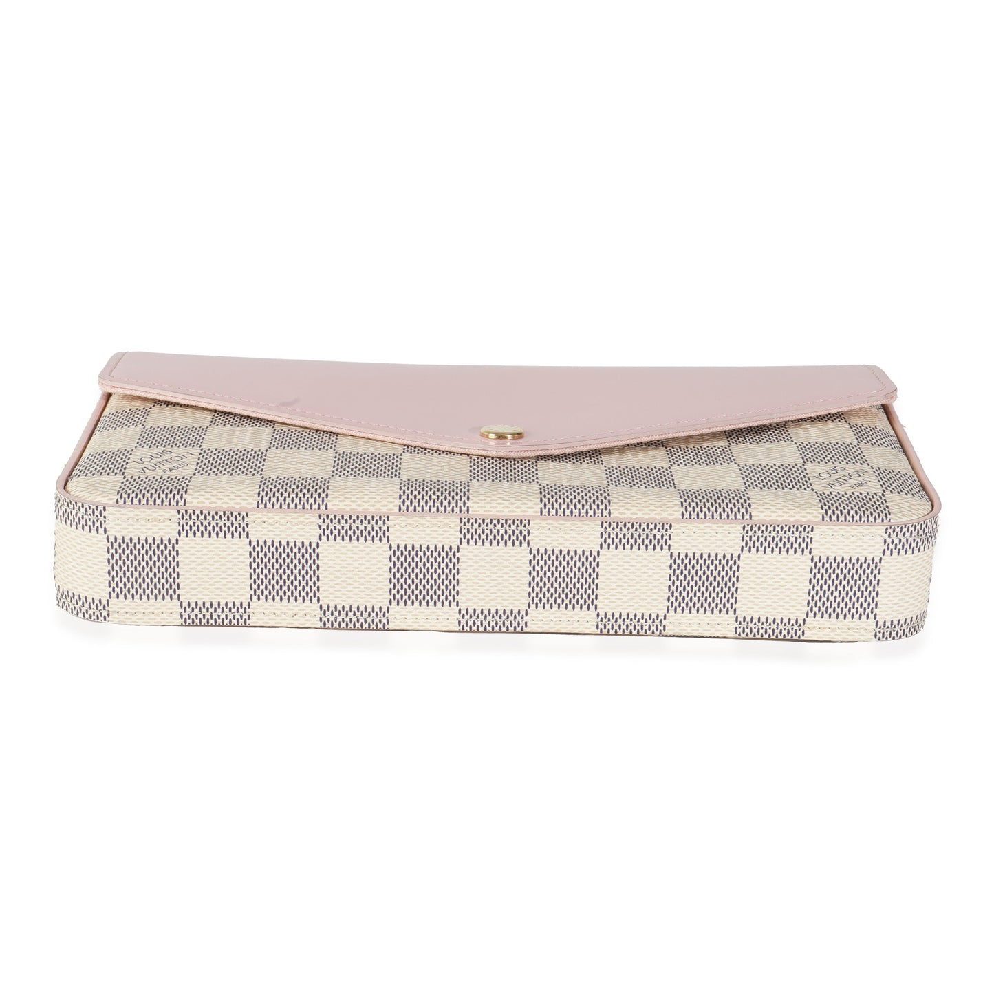 Louis Vuitton Eau De Rose Calfskin Damier Azur Canvas Felicie Pochette