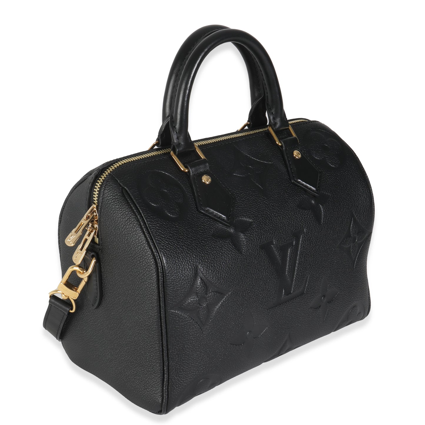 Louis Vuitton Black Monogram Empreinte Speedy Bandouliere 25