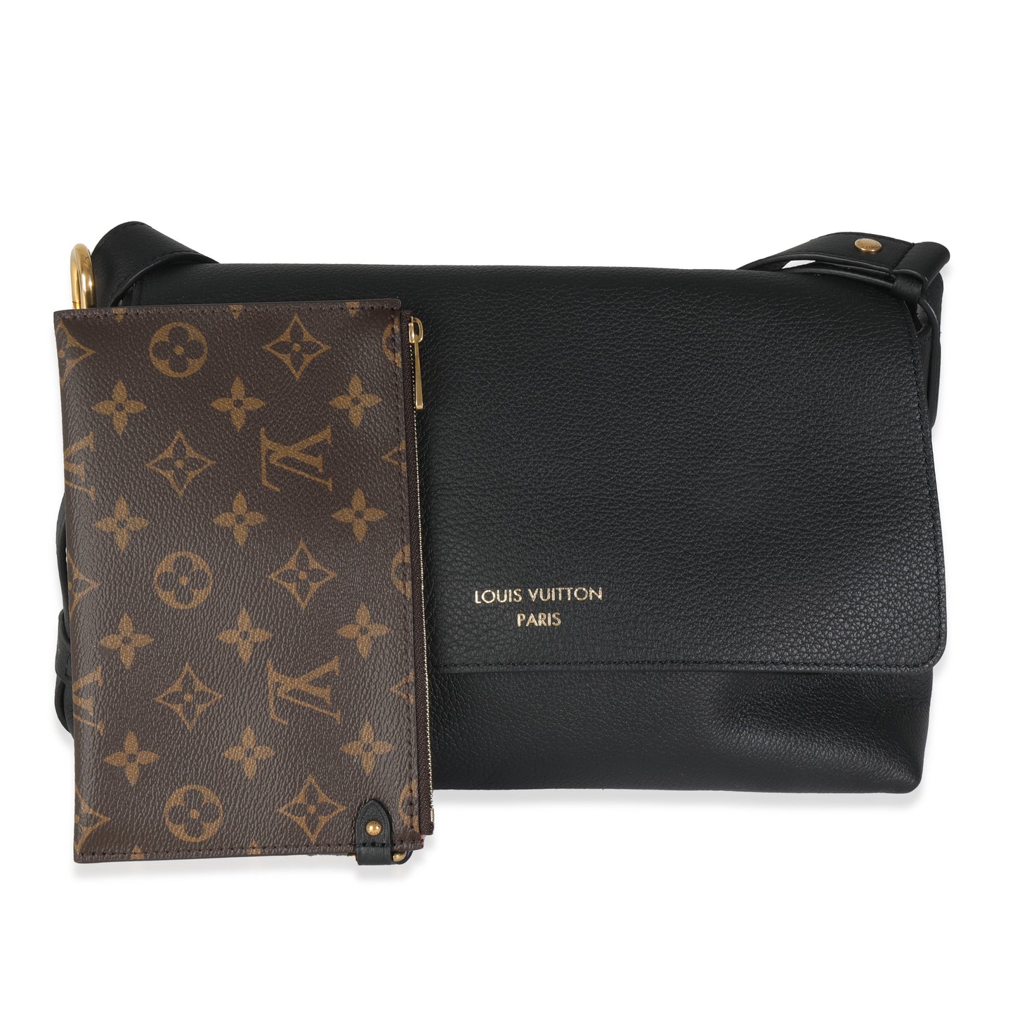 Louis Vuitton Black Grained Calf Leather Low Key Messenger