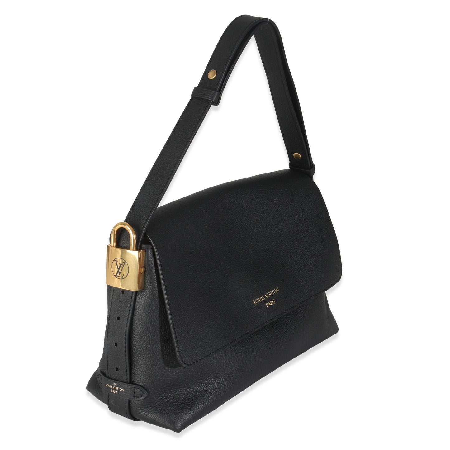 Louis Vuitton Black Grained Calf Leather Low Key Messenger