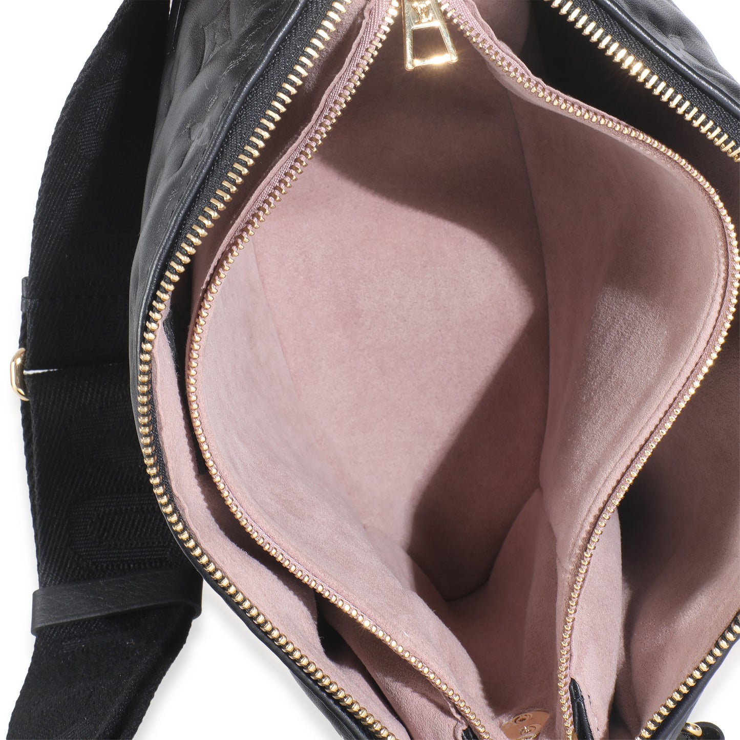 Louis Vuitton Black Lambskin Embossed Monogram Coussin PM
