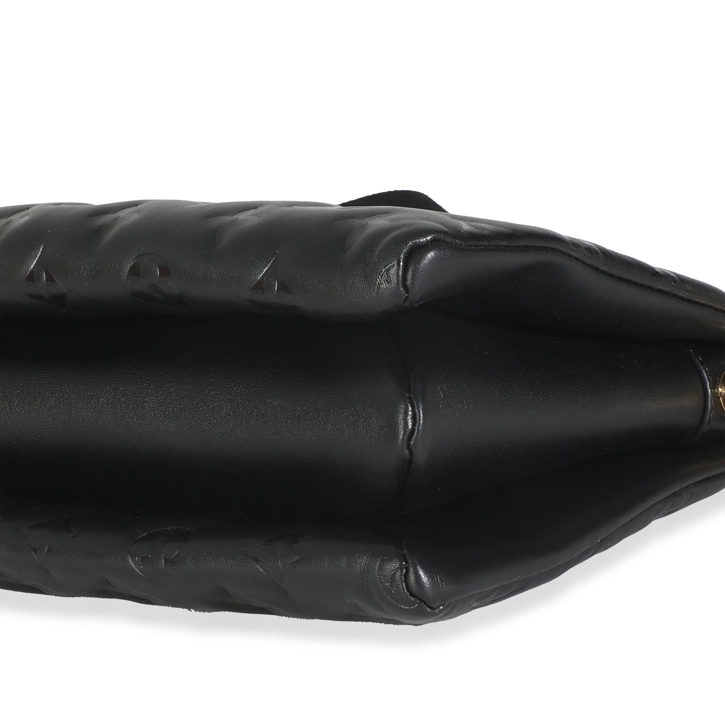 Louis Vuitton Black Lambskin Embossed Monogram Coussin PM