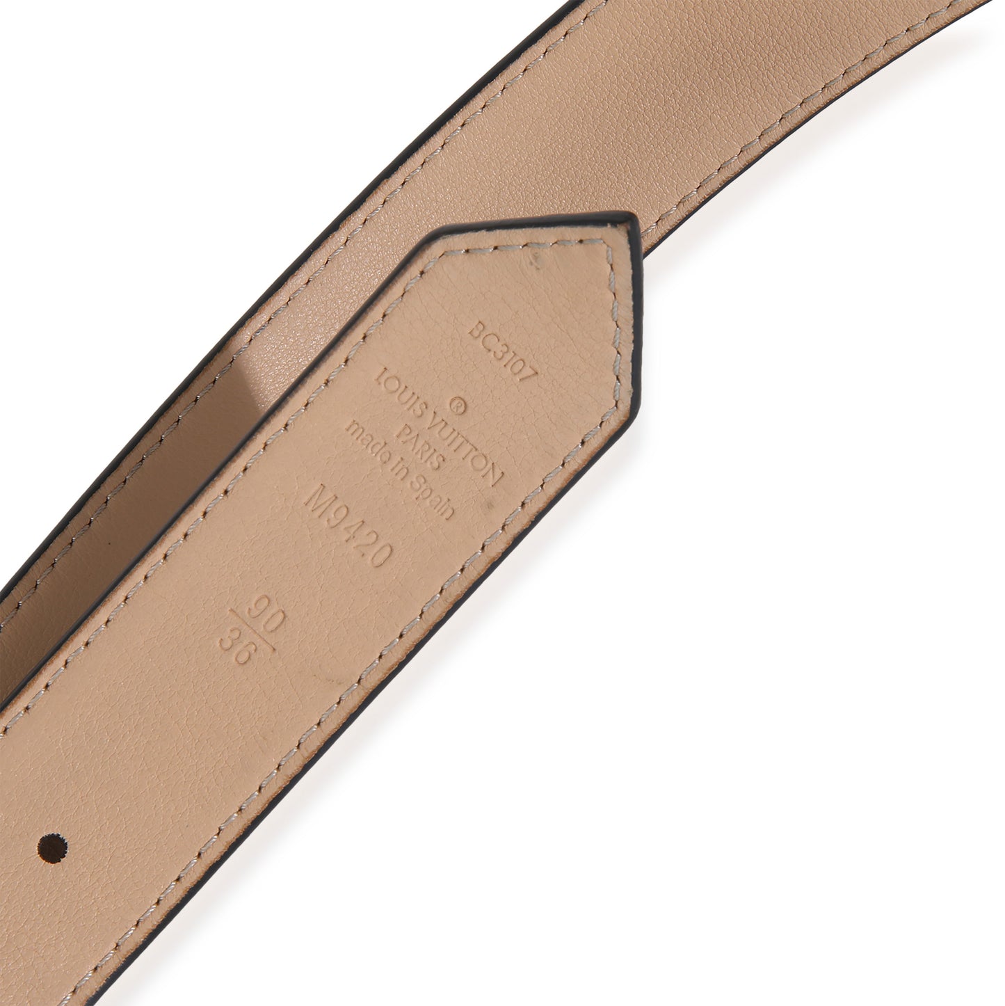 Louis Vuitton Black Monogram Calfskin LV Twist Belt 90/36