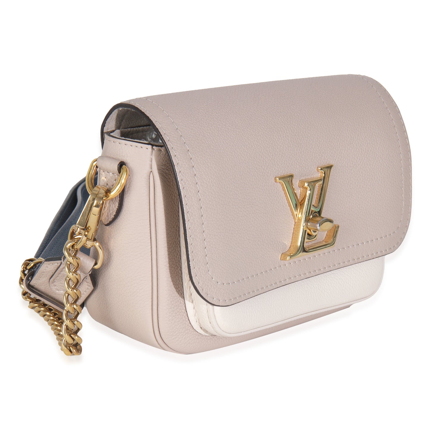 Louis Vuitton Greige Grained Calfskin Lockme Tender