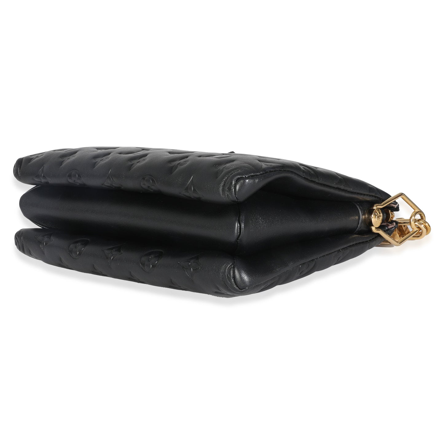 Louis Vuitton Black Monogram Embossed Lambskin Coussin PM