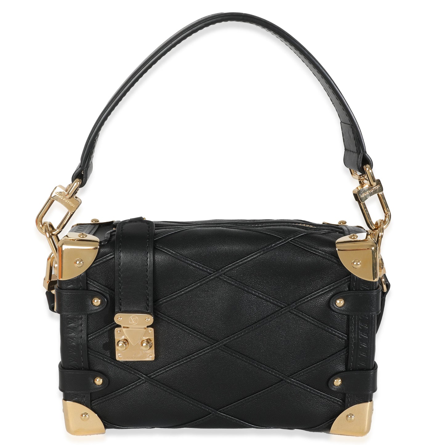 Louis Vuitton Black Lambskin Malletage Side Trunk PM