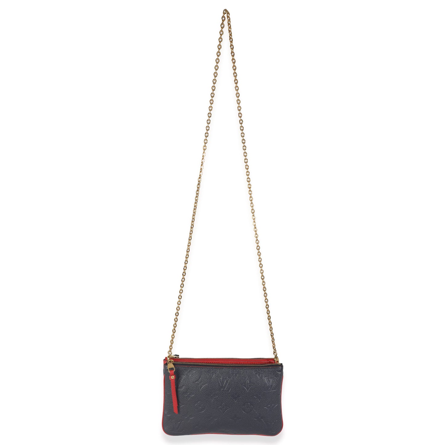Louis Vuitton Marine Rouge Monogram Empreinte Double Zip Pochette