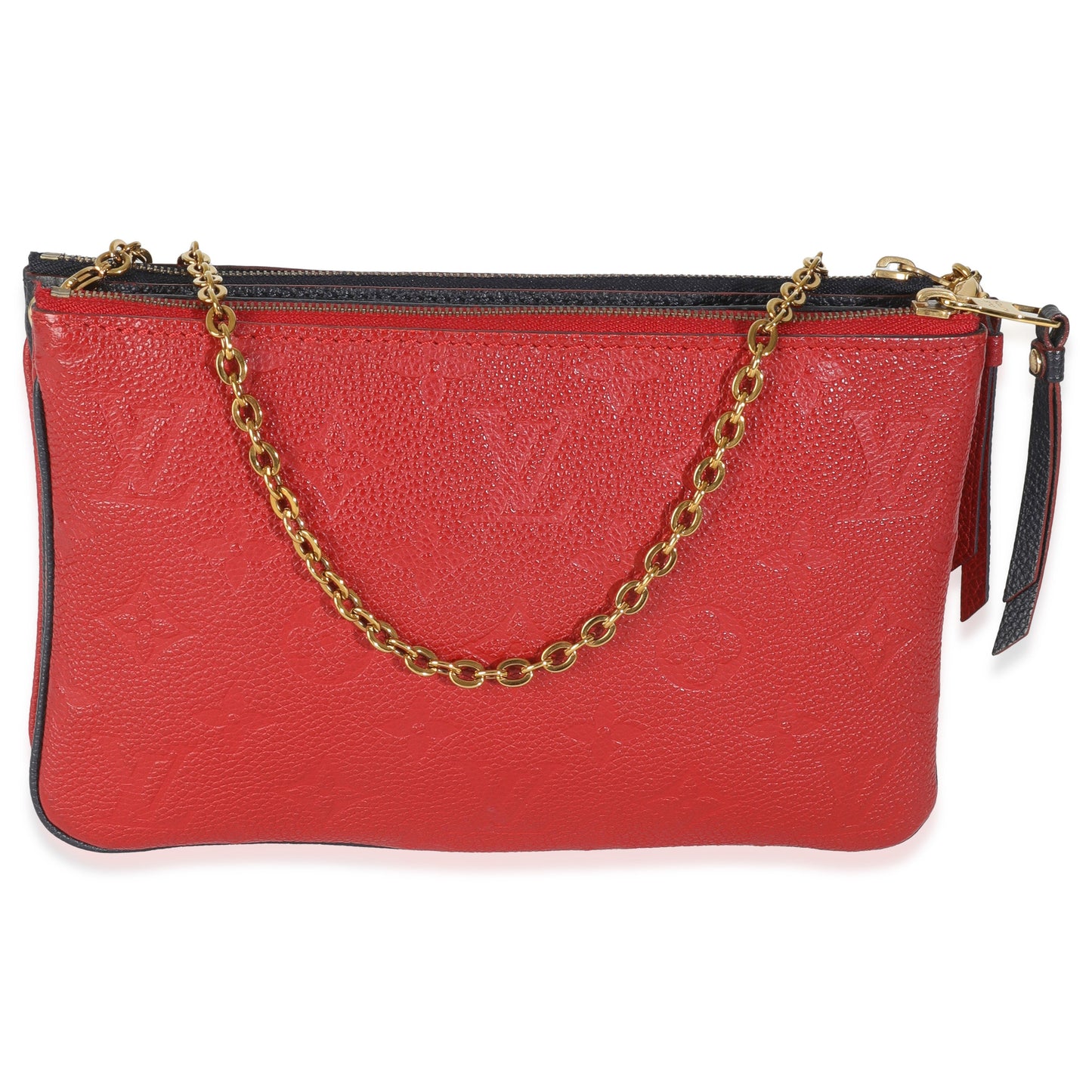 Louis Vuitton Marine Rouge Monogram Empreinte Double Zip Pochette