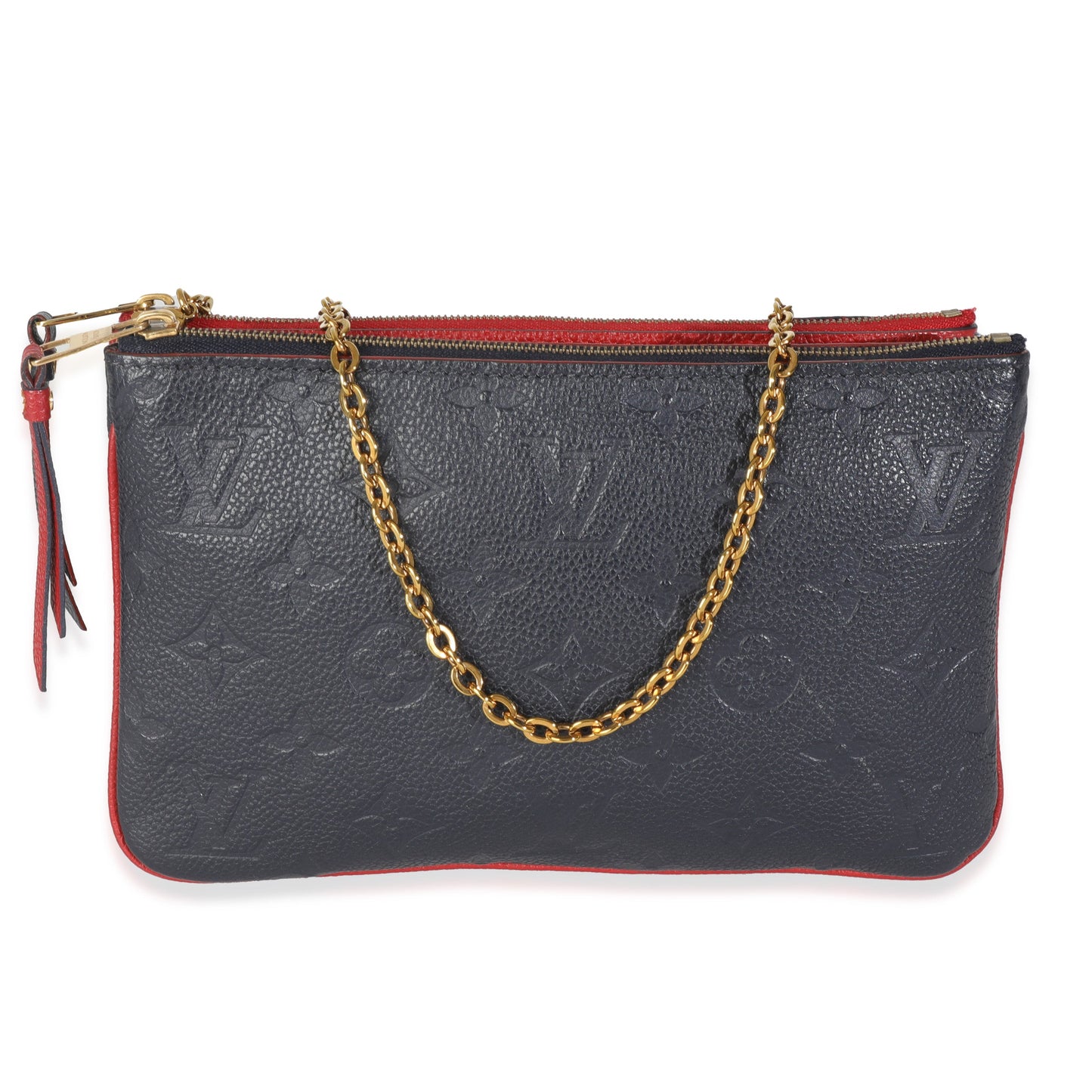 Louis Vuitton Marine Rouge Monogram Empreinte Double Zip Pochette